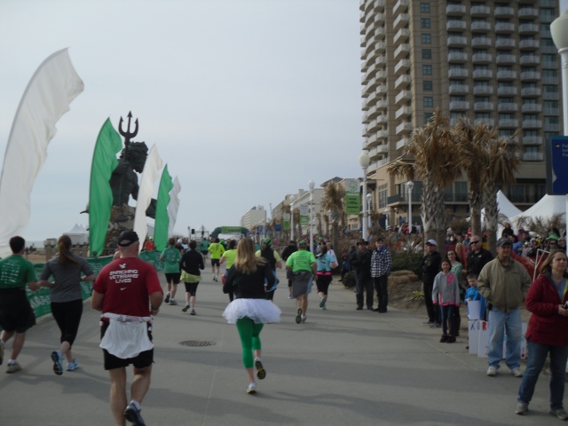 Nearing the finish line on the boardwalk